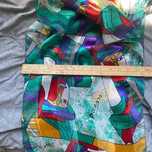 Picasso abstract scarf neon bright colors artist creative accessories painter